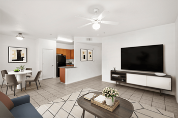 Kitchen attached living room